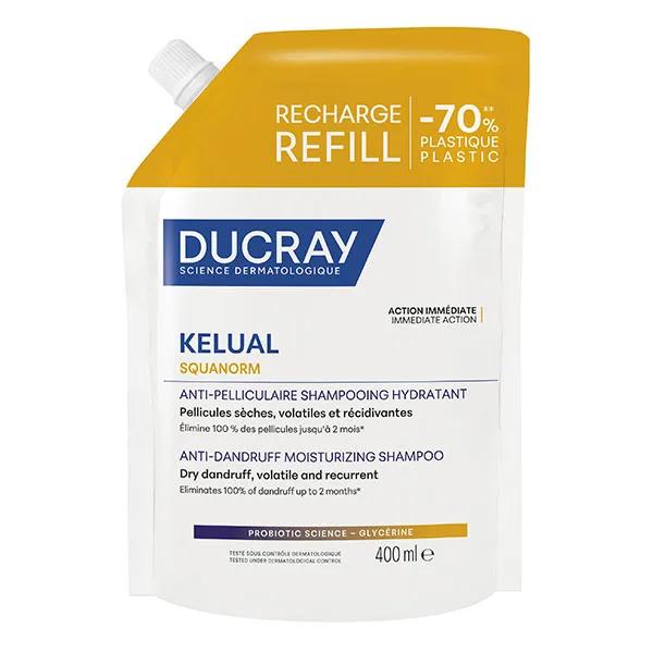 Ducray Kelual Squanorm Shampooing Hydratant Anti-pelliculaire Eco-Recharge 400 ml