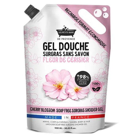 Les Petits Bains de Provence Recharge format Eco Gel Douche Fleur de Cerisier 900 ml