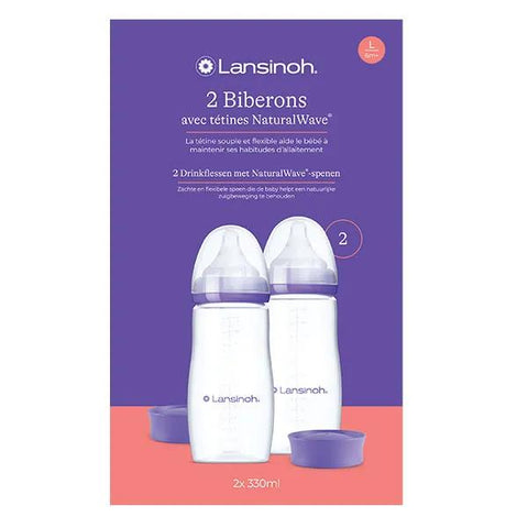 Lansinoh Biberons et tétines NaturalWave 2x330 ml