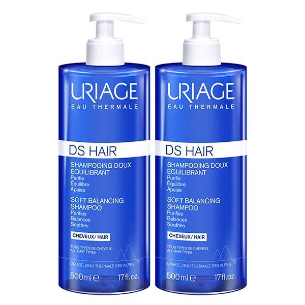 Uriage DS Hair Shampooing Doux Équilibrant Apaisant 500ml - Lot de 2