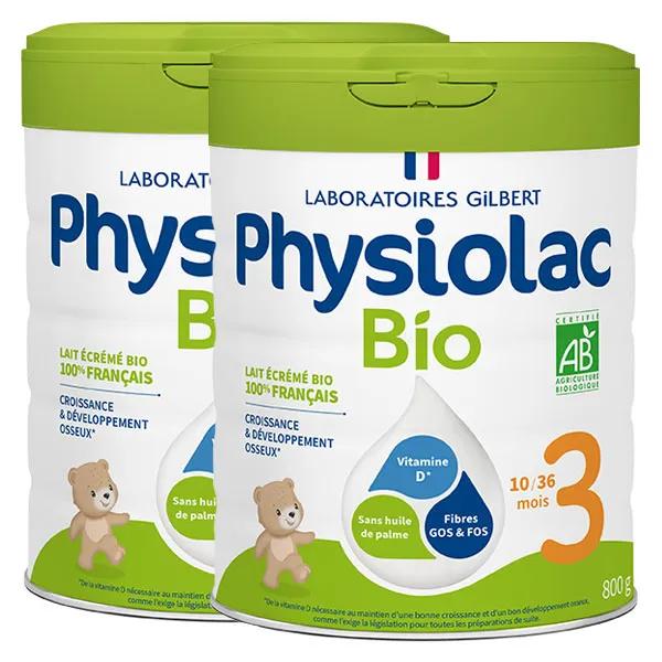 Physiolac Bio Lait Croissance 3ème Âge 800 g - lot de 2