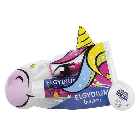 Elgydium Unicorn Travel Kit 1 Unicorn Toothbrush + 50ml Grenadine Toothpaste