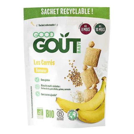 Good Goût Biscuits Carrés Banane +8m Bio 50 g