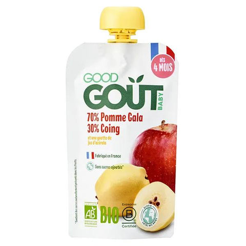Good Goût gourde compote de fruits pomme coing +6 mois bio 120g
