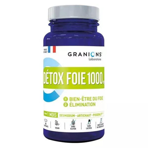 Granions Détox Foie 1000 mg Wohlbefinden der Leber 60 Tabletten