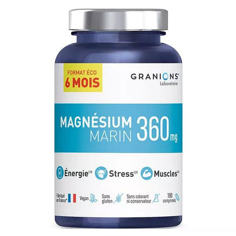 Granions Marine Magnesium 360 mg Eco-Format 6 Monate 180 Tabletten