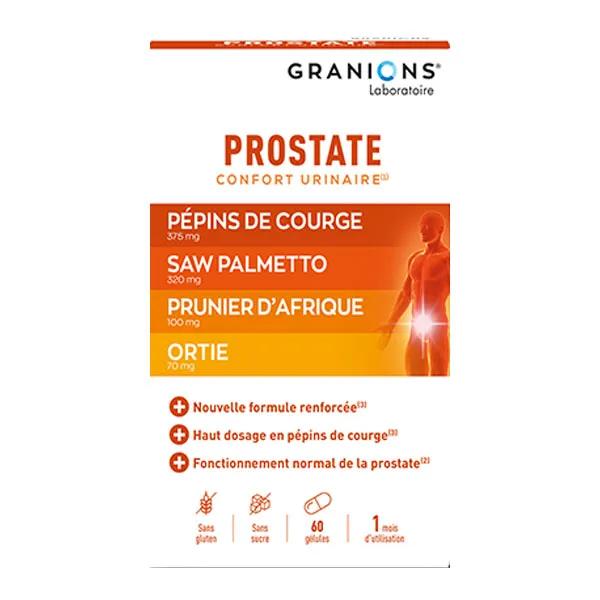 Granions Prostate - Pépins de Courge, Ortie, Prunier d’Afrique - 60 Gélules