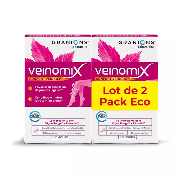 Granions Veinomix Lot de 2 x 60 comprimés
