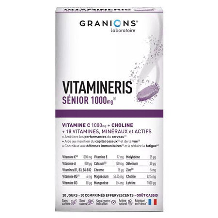Granions Vitamineris Sénior 1000mg + Vitamine C, Choline - 30 comprimés