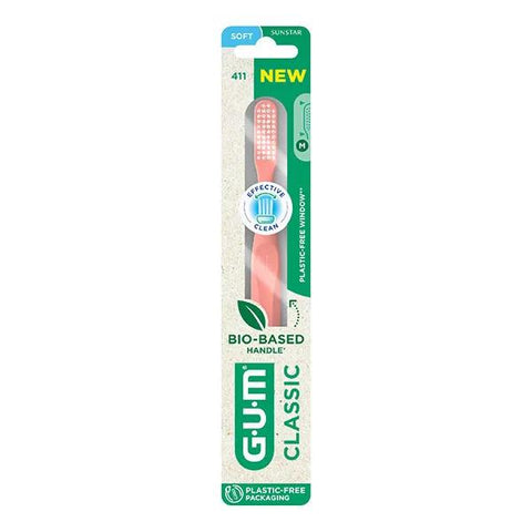 Brosse à dents Gum Classic Bio-sourcée Souple 18/100e Grande Tête