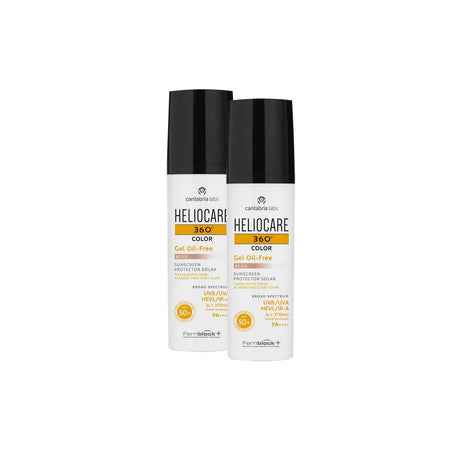 Heliocare 360º Gel sans huile Beige Protecteur solaire SPF50+ 2 x 50 ml