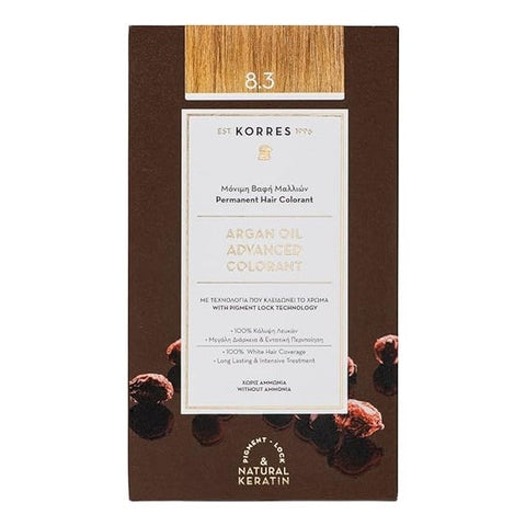 Korres Permanente Haarfarbe mit Arganöl Hellgoldblond 8.3