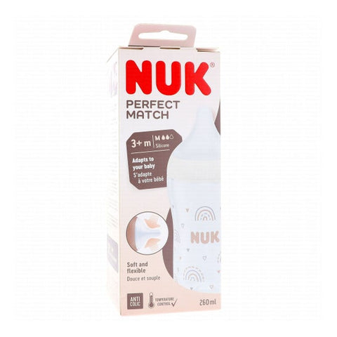 Nuk Perfect Match Biberon +3M Arc-En-Ciel 260 ml