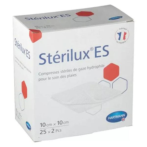 Hartmann Sterilux-ES Compresse de Gaze Hydrophile Stérile 8 Plis 17 Fils 10 x 10cm 25 unités
