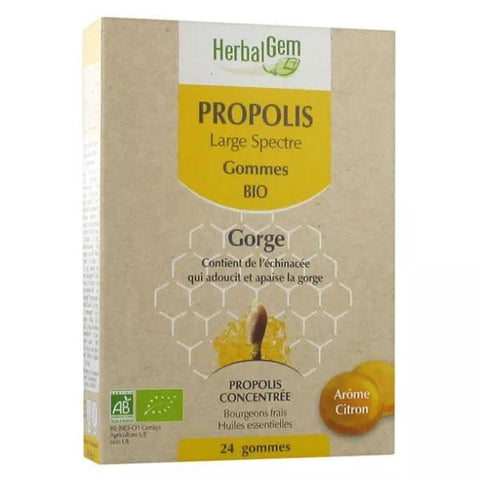 Herbalgem Propolis Breitspektrum Rachen Gummis Bio 24 Gummis