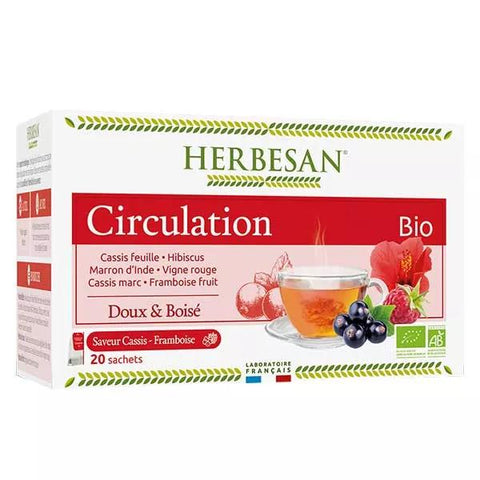 Herbesan Bio Infusion Kreislauf Cassis-Himbeer-Geschmack Nr. 9 – 20 Beutel