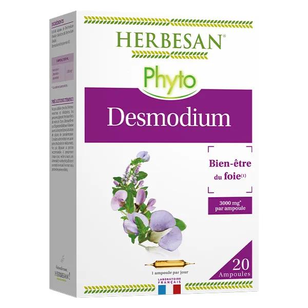 Herbesan – Desmodium – 3000 mg – Bien-être du foie– 20 ampoules de 10 ml
