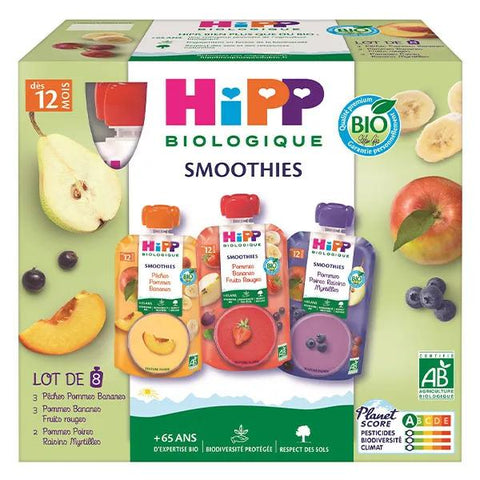 Hipp Smoothies Multipack 3 Varieties from 12 months 8 Pouches x 120ml