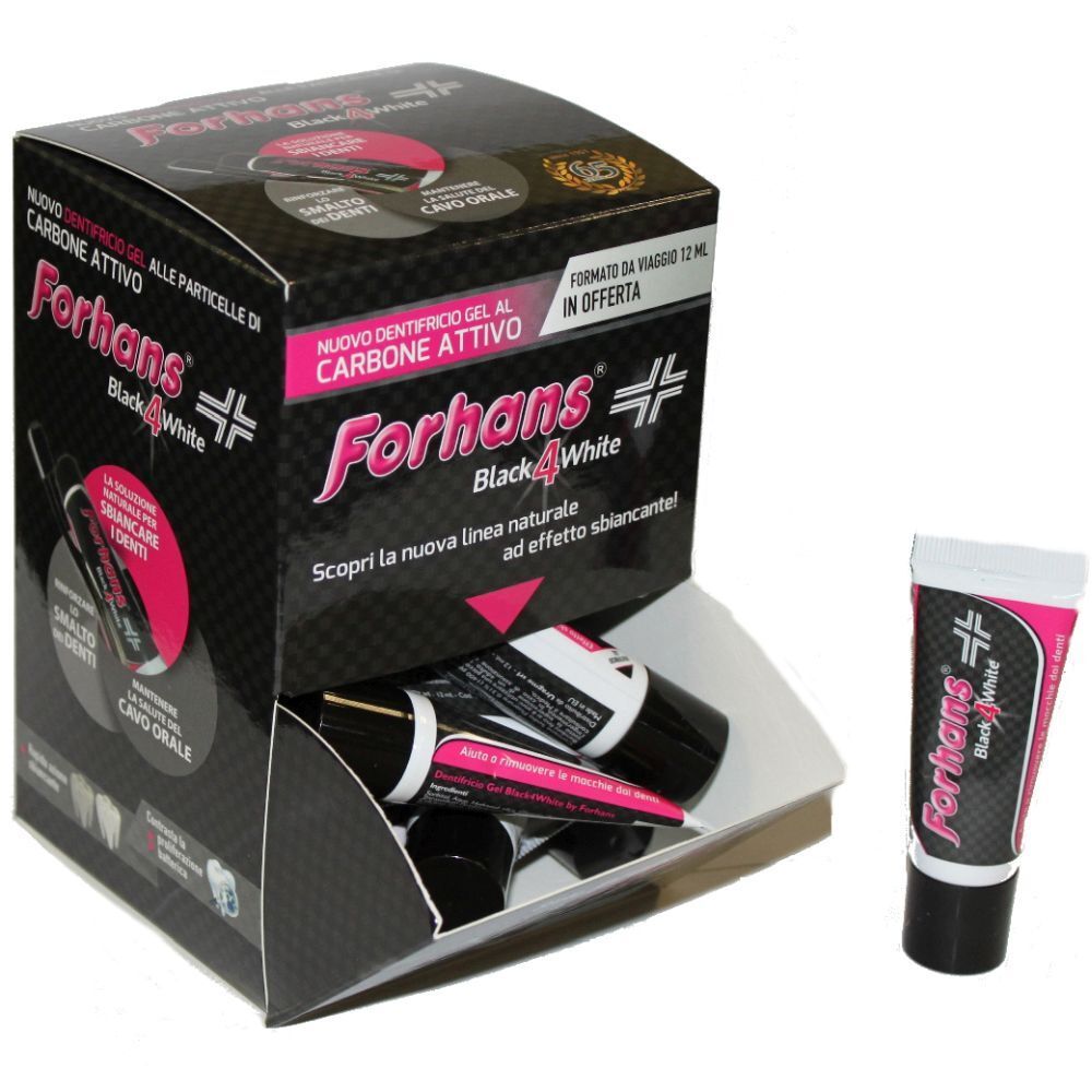 Forhans Black4White crème dentifrice aux particules de charbon actif (12 ml)
