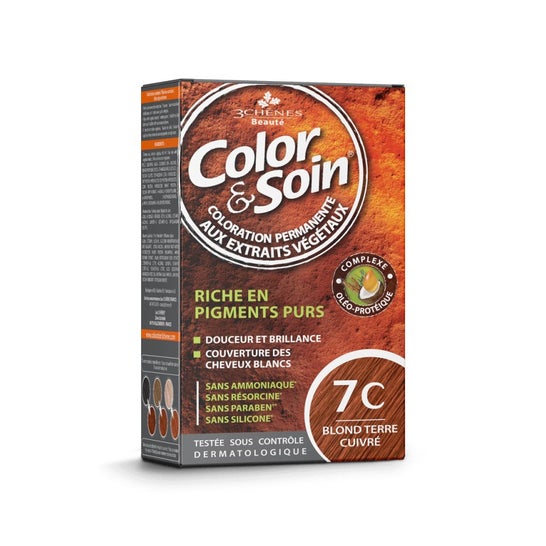 Les 3 chenes Color & Soin Kit Coloration Permanente 7C Blond Terre Cuivré