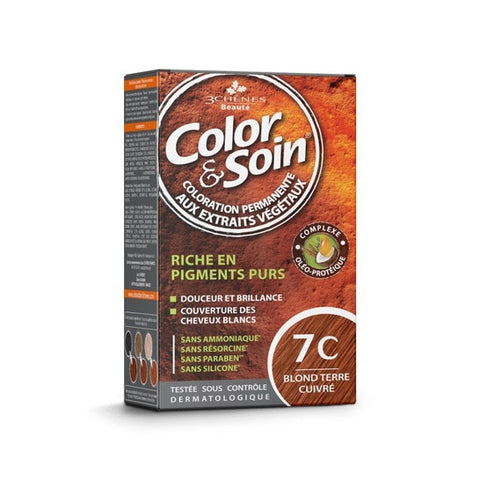 Les 3 chenes Color & Soin Kit Coloration Permanente 7C Blond Terre Cuivré