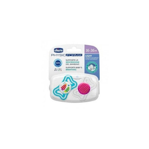 Chicco Sucette Silicone Physio Light Orthodontique Rose 16-36M 2 pièces