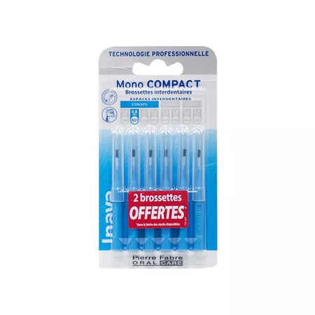 Inava Brossettes 0,8mm Mono Compact Espaces Étroits Bleu 4 unités	+ 2 Offertes