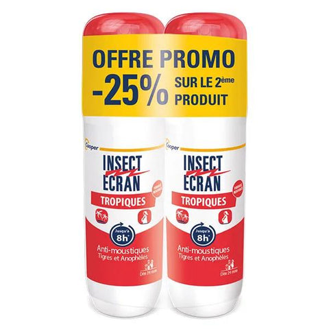 Insect Ecran Mosquito Repellent Tropical Skin Spray 2 x 75 ml