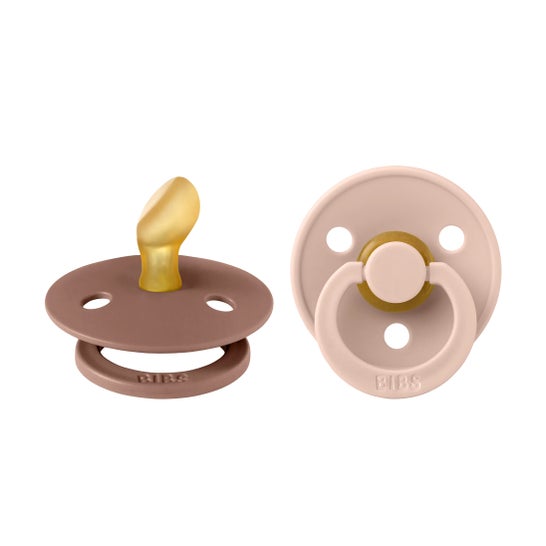 BIBS Pack sucettes latex 6-18 mois Woodchuck Blush T2 (2 pièces)