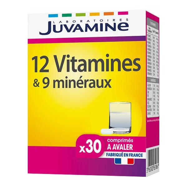 Juvamine 12 Vitamines et 9 Minéraux 30 comprimés à avaler