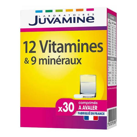 Juvamine 12 Vitamines et 9 Minéraux 30 comprimés à avaler