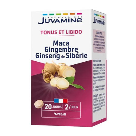 Juvamine Tonifiant Sexuel Maca Gingembre Ginseng de Sibérie 40 comprimés