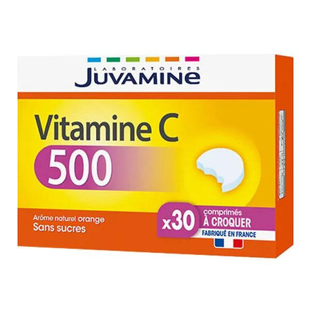 Juvamine Vitamine C 500 Sans Sucres 30 comprimés à croquer