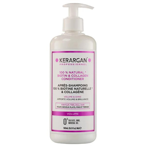 Kerargan Après-Shampoing Volumisant à la Biotine et Collagène Cheveux Fins 500ml