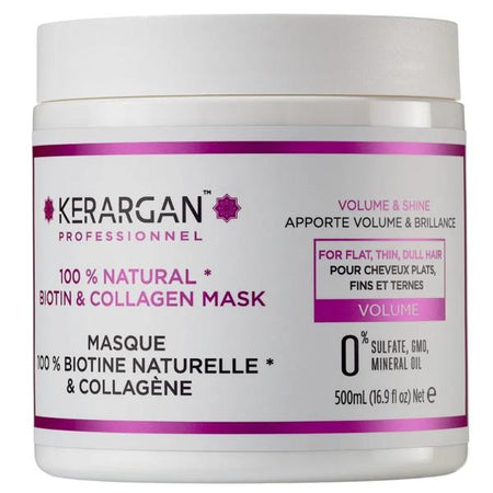 Kerargan Masque volumisant à la biotine et collagène pour cheveux fins (500 ml)