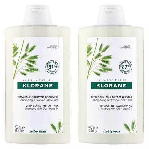 Klorane Hafermilchshampoo, sanft, 2 x 400 ml