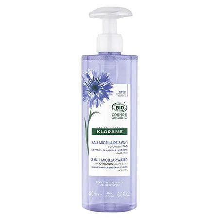 Klorane Bleuet Eau Micellaire Visage Yeux Lèvres Bio 400ml