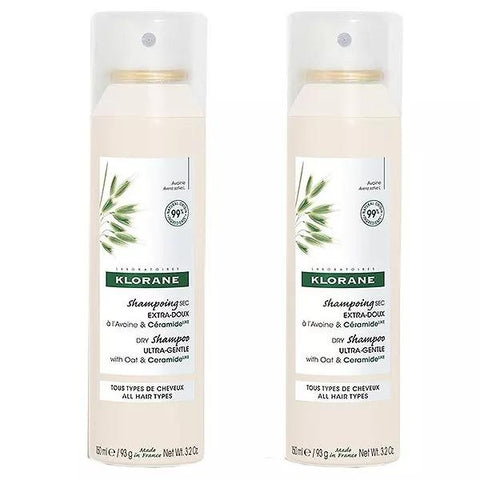Klorane Duo Trockenshampoo Extra Sanft mit Hafermilch & Ceramid 2 x 150ml