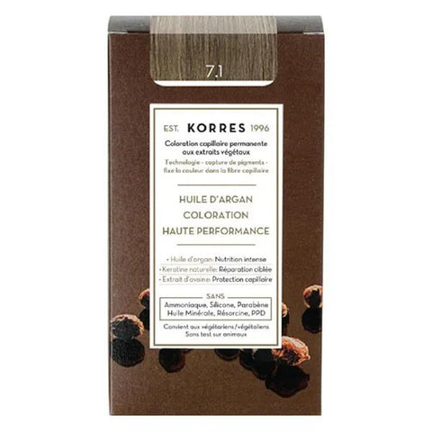Korres Arganöl-Dauerhaarfarbe Aschblond 7.1
