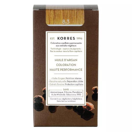 Korres Capillaire Coloration Permanente Blond Clair Doré 8.3