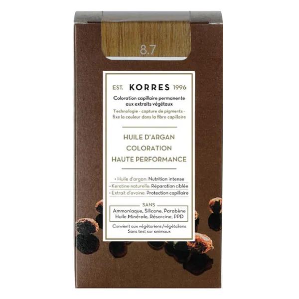 Korres Capillaire Coloration Permanente Blond Clair Marron 8.7
