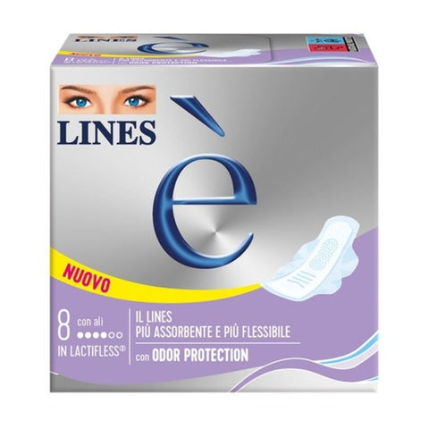 Lines serviettes hygiéniques avec ailes (8 pièces)