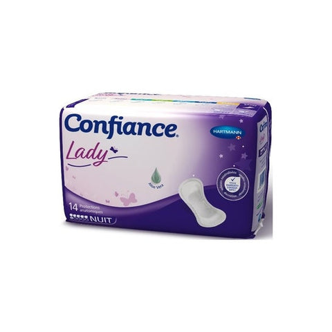 Confiance Lady Nacht Anatomische Einlagen 6 Tropfen 14 Stück