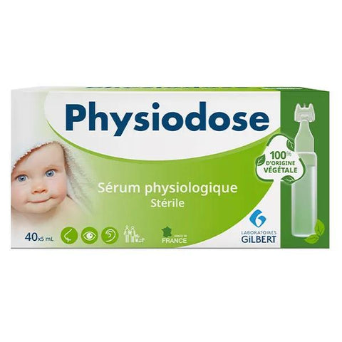 Laboratoires Gilbert Physiodose Physiologische Kochsalzlösung, steril, pflanzlicher Kunststoff 40 x 5ml