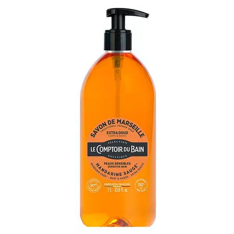 Le Comptoir du Bain Savon de Marseille Extra Doux Mandarine Salbei 1L