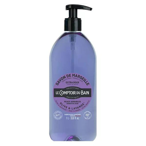 Le Comptoir du Bain Savon de Marseille Olive Lavande Extra Doux (1L)