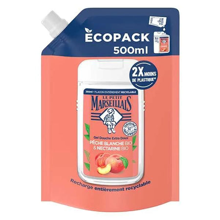 Le Petit Marseillais Recharge Gel Douche Pêche Blanche & Nectarine Bio 500 ml