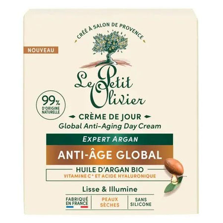 Le Petit Olivier Crème de Jour Hydratante Anti-Âge Gamme Argan 50 ml