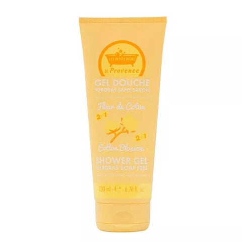 Les Petits Bains de Provence Überfettendes Duschgel ohne Seife Baumwollblüte 200 ml