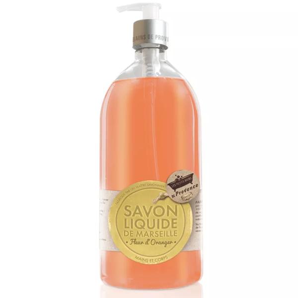 Les Petits Bains de Provence Savon Liquide de Marseille Fleur d'Oranger 1L